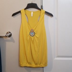 EUC yellow sleeveless blouse, Medium.